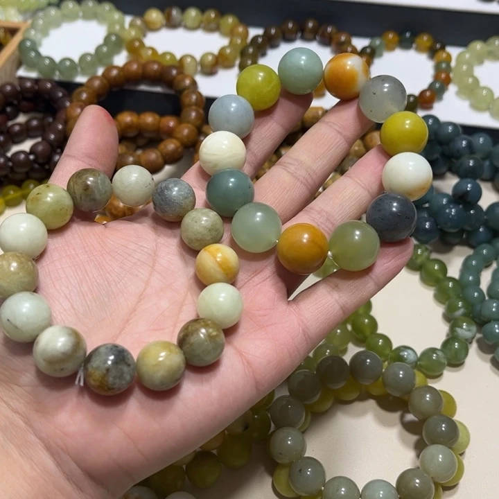 蛇纹石玉未镶嵌手链卡18