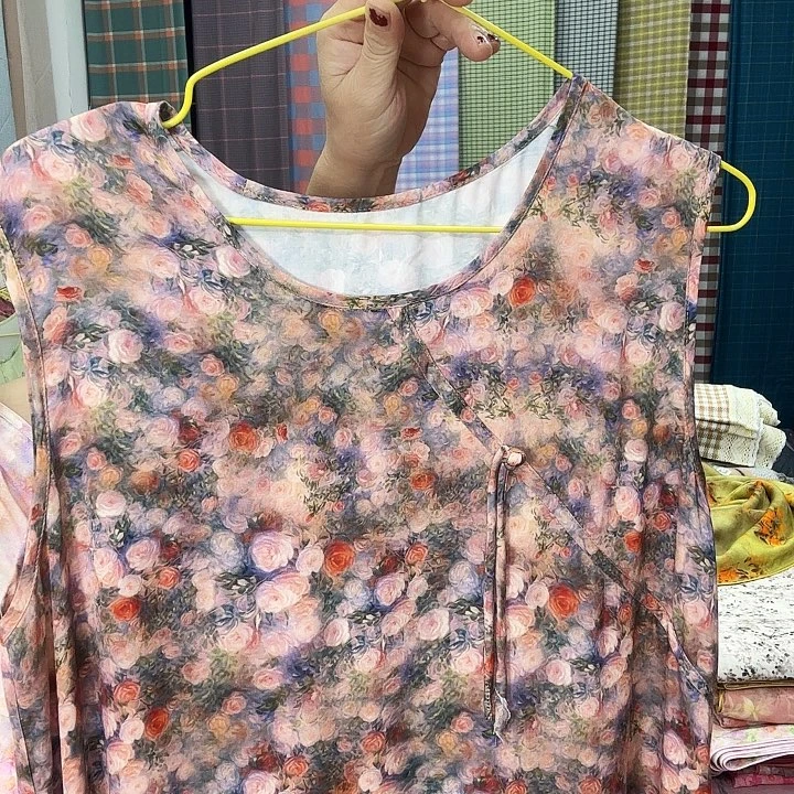 棉莫代尔纤维灰玫瑰睡裙大号140到160