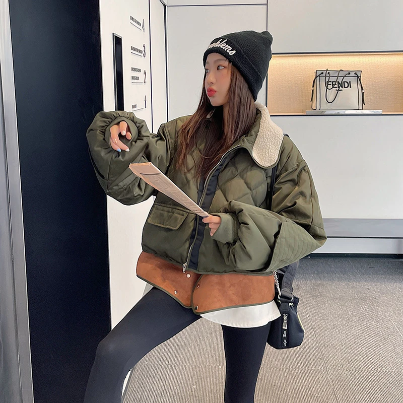 1371-1380韩版拼接时尚秋冬棉服外套（非主图款   请勿私自拍下）