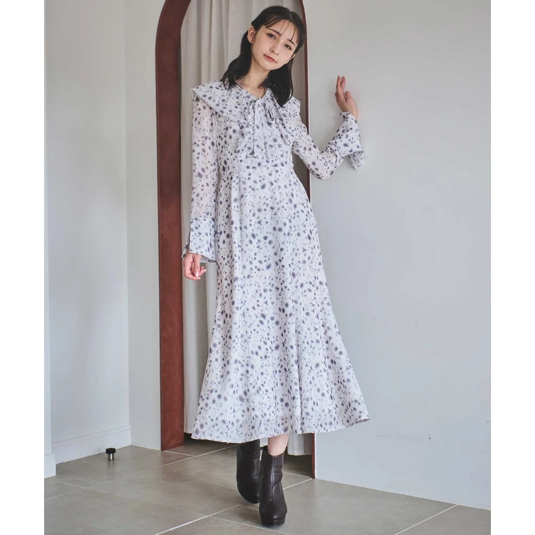 【Montendre】 秋季新款 31 时尚气质百搭优雅印花连衣裙碎花显瘦收