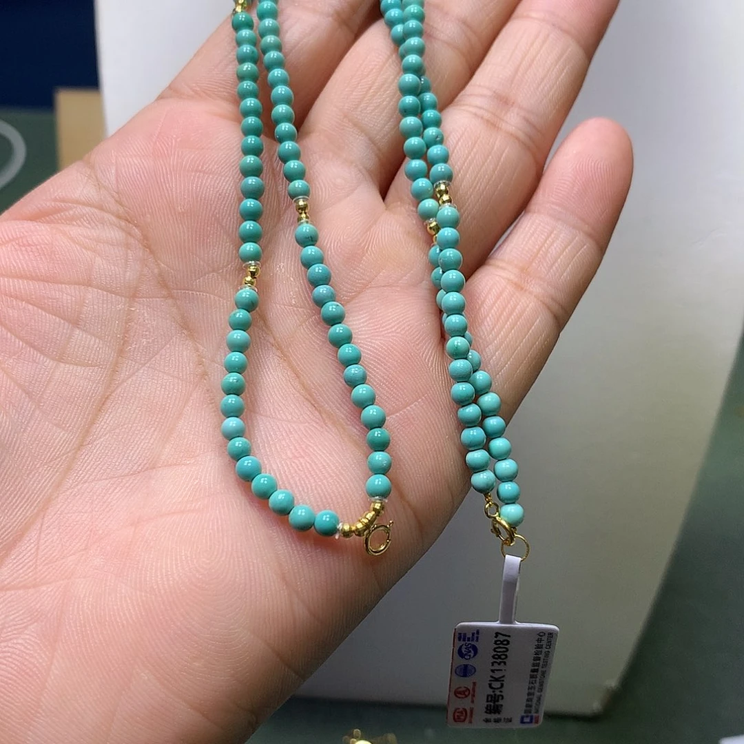 绿松石18K金镶嵌万能链V****r