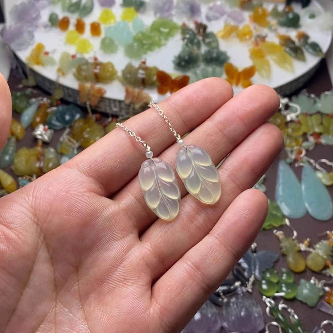 蛇纹石玉合金耳饰/颈饰