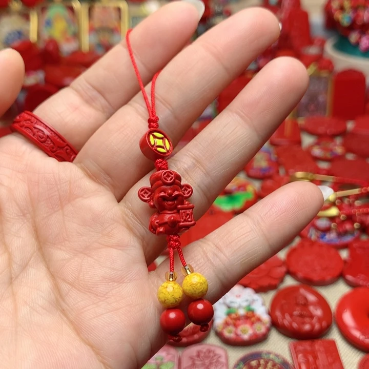 天然辰砂工艺品朱砂手机坠
