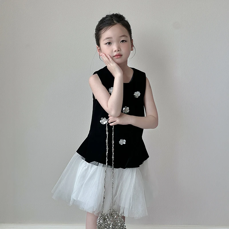 女童夏季公主裙2025新款儿童连衣裙无袖夏装小女孩洋气时髦连衣裙