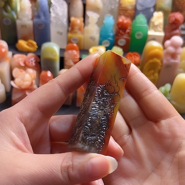 寿山石印石刺*手工定制2厘米，龙