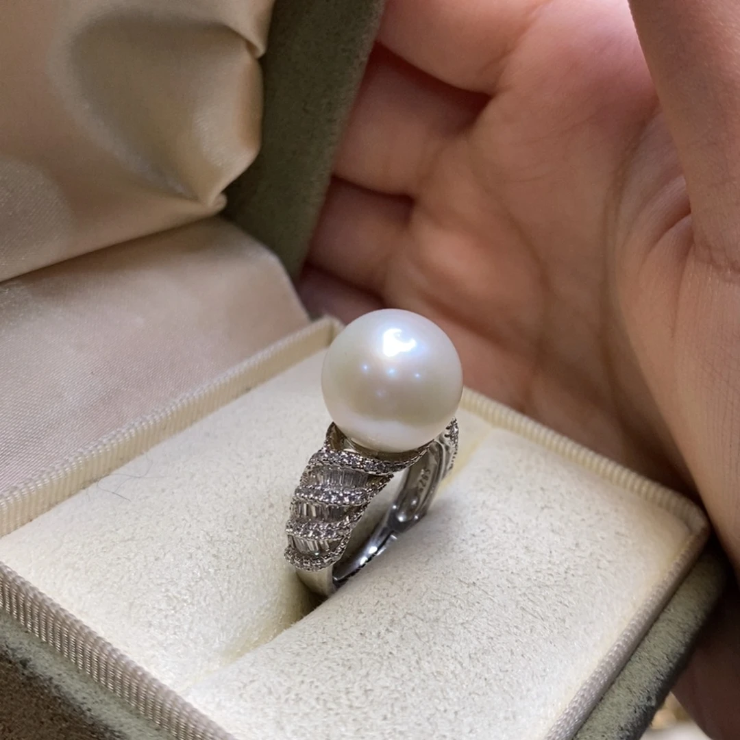 淡水珍珠戒指银S925镶嵌