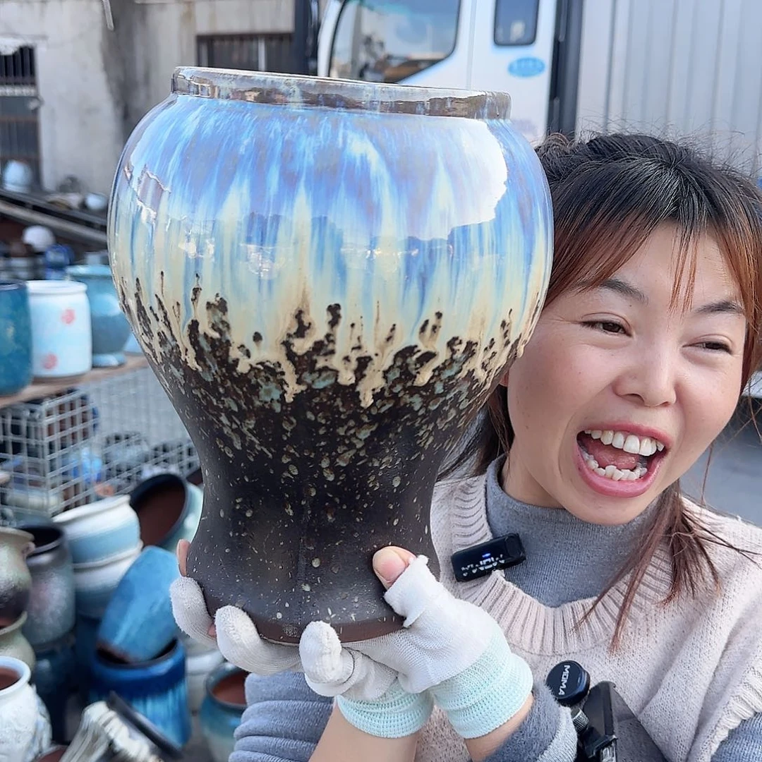 紫砂茶壶王嫂花盆1114-108高28口16