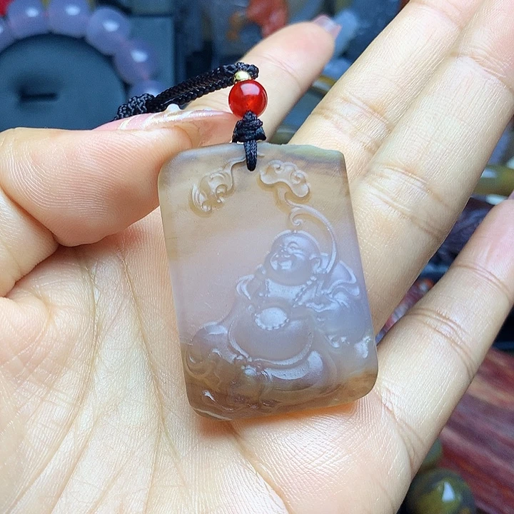 未镶嵌吊坠(不含链)硅化玉玉雕佛牌