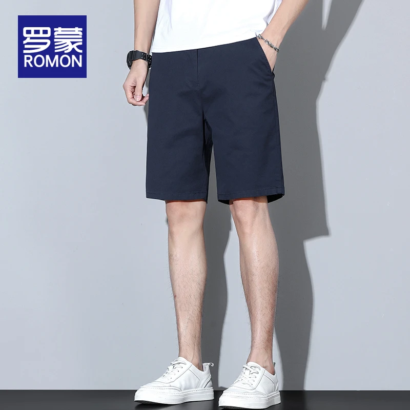 罗蒙夏季休闲短裤男款爆款2025新款时尚百搭中裤男士直筒五分裤男
