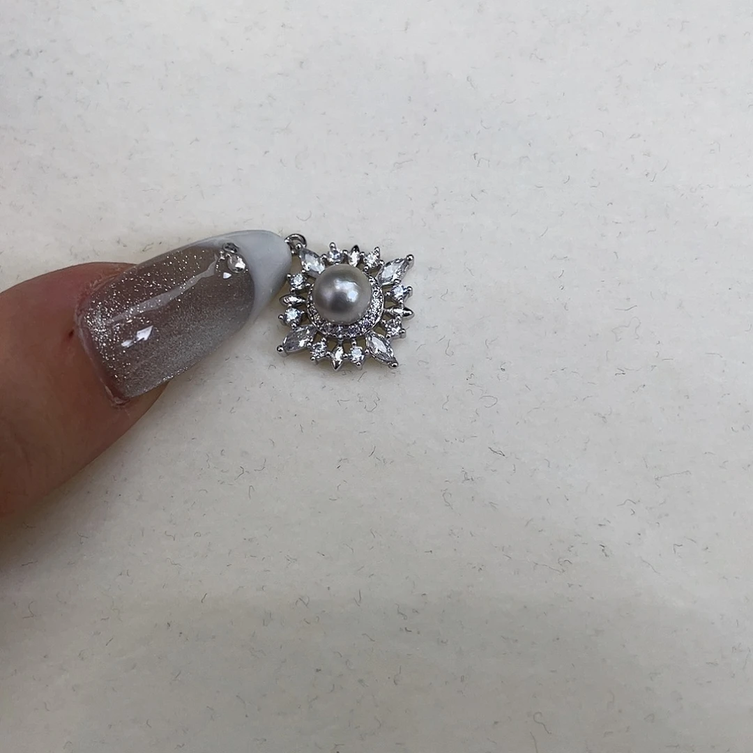 海水珍珠吊坠(不含链)银S925镶嵌
