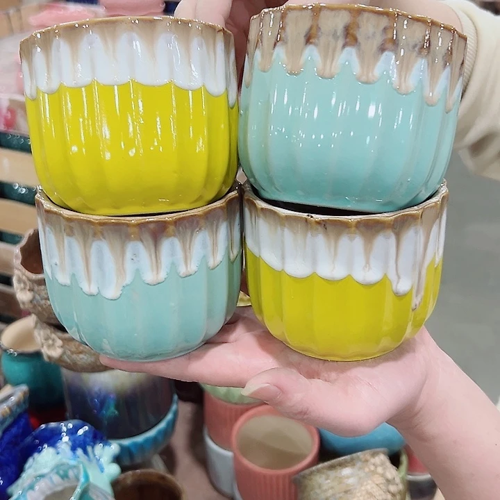 有孔.凑满10元发货多肉陶瓷花盆！