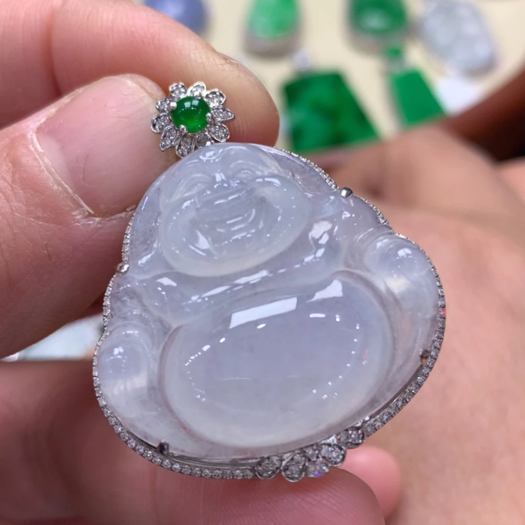 【闪购商品】翡翠颈饰18K金镶嵌佛公