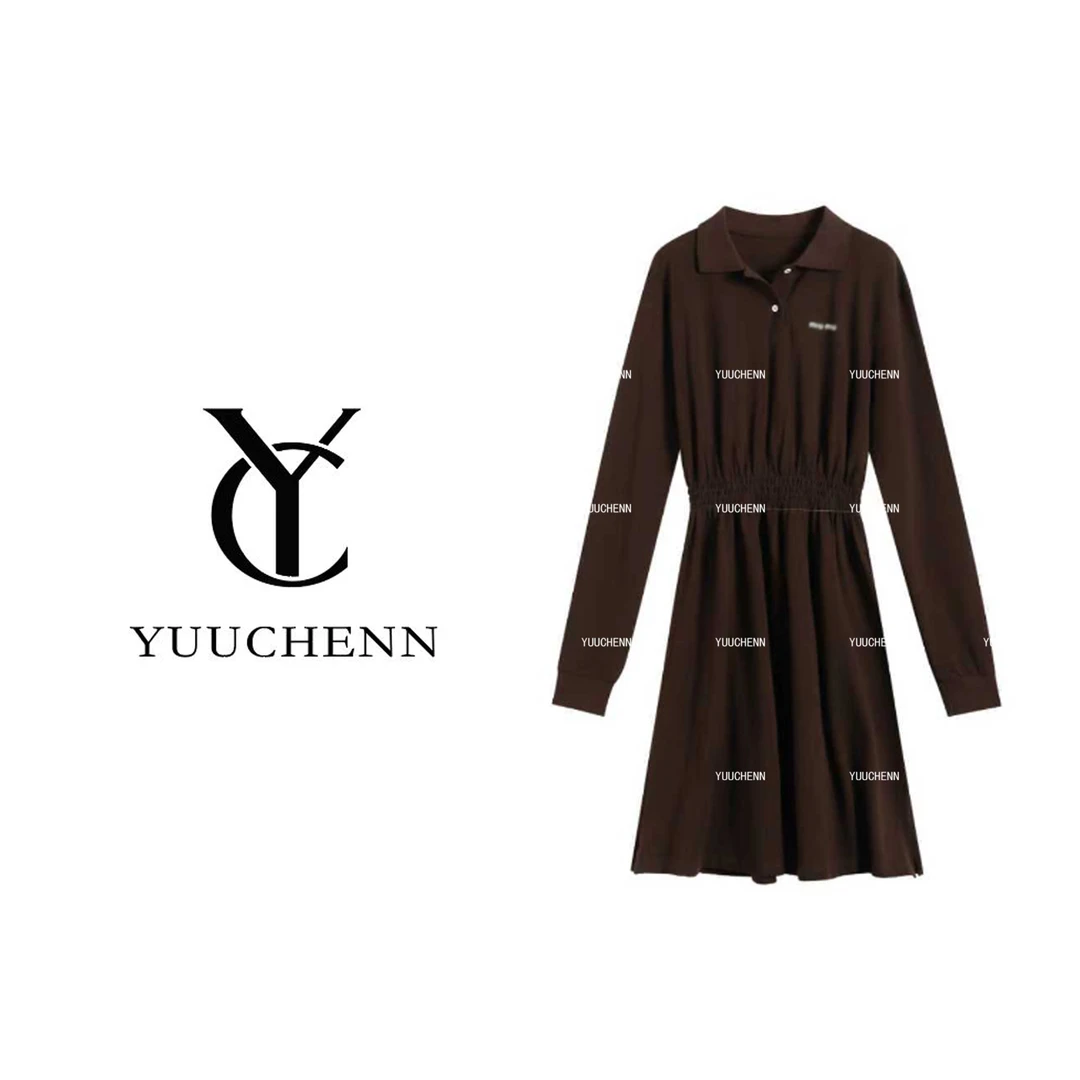 YUUCHENN POLO领夏季常规少女风连衣裙法式收腰气质女士WW-W62082