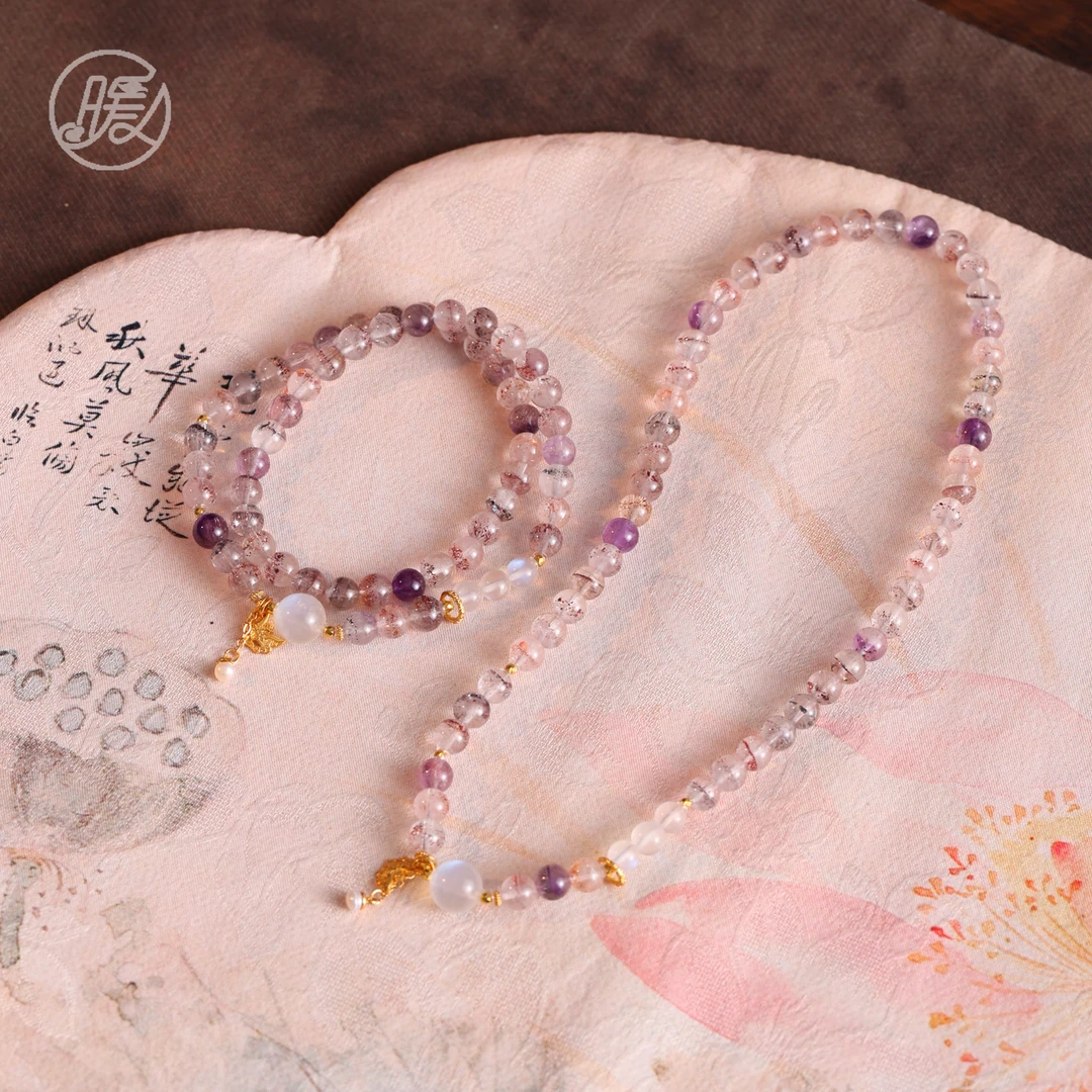 双圈超七水晶手串6mm搭配长石路路通狐狸面具F5618多样性发一