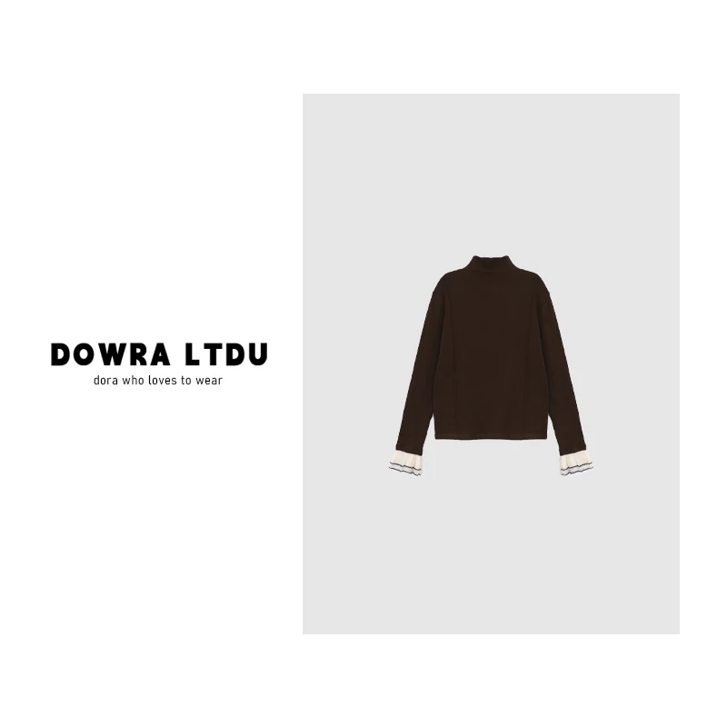 朵拉【】2025年春季新款条纹拼接蕾丝帽衫长袖打底MGLG-23029