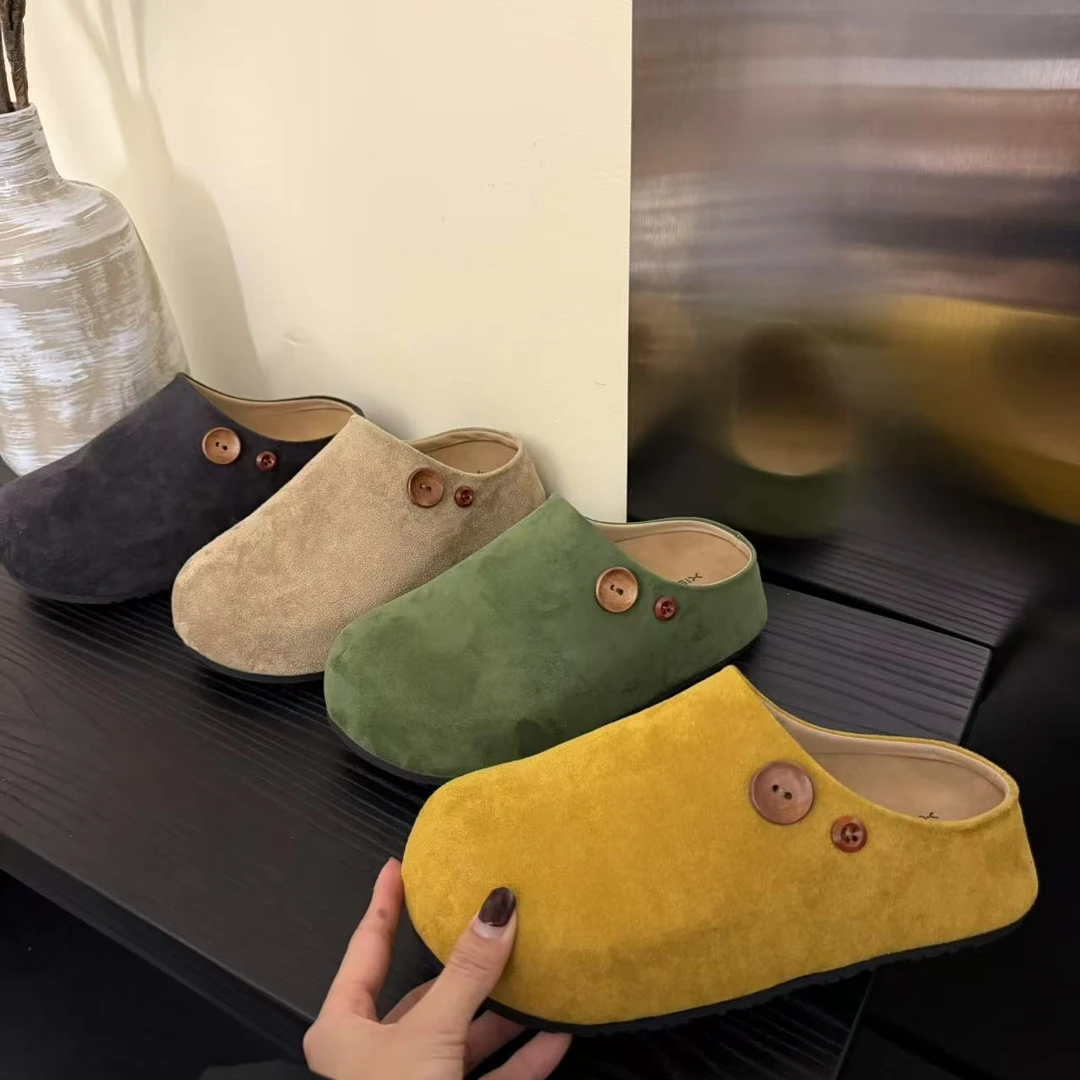 2025年春季新简约大方厚底增高卡皮巴拉外穿女时尚百搭勃肯半拖鞋