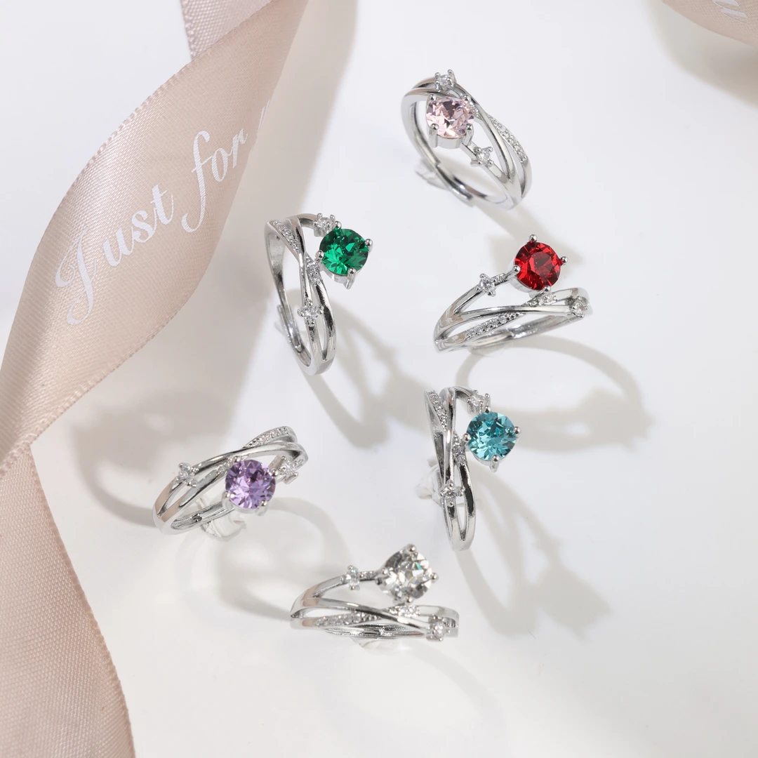 铜合金戒指 华子6mm爆闪戒指戒指钛钢不掉色百搭指环可调节小众