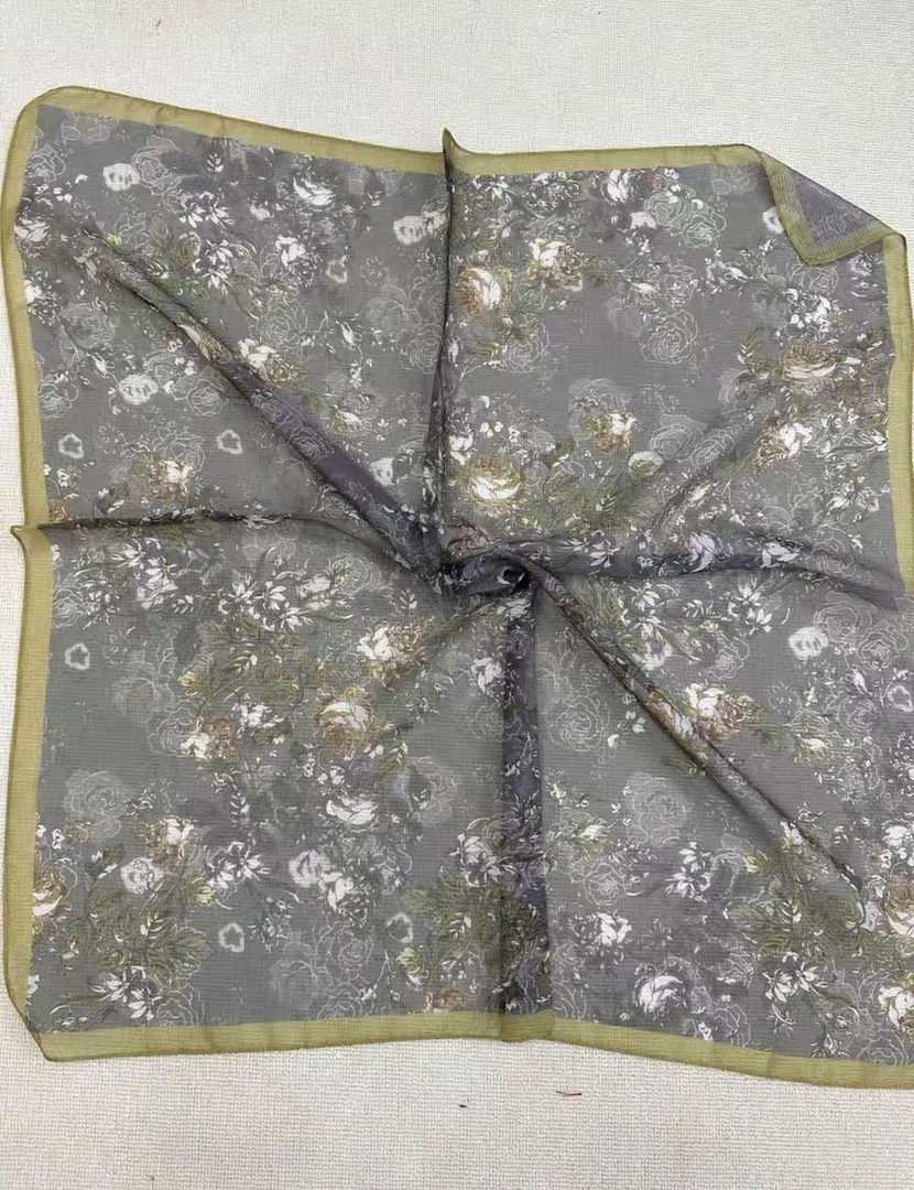 p17【双影玫瑰】 夏季西丽纱70*70左右方巾夏季防晒小方巾