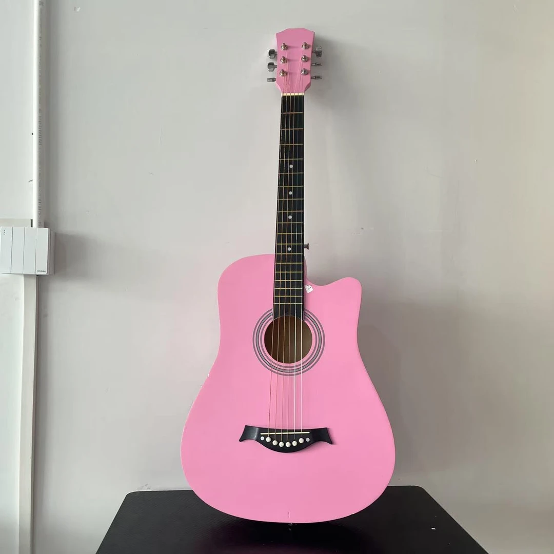 粉色吉他初学者民谣吉他男女生新手入门吉他