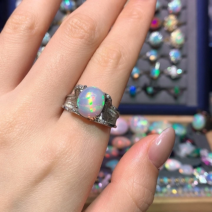 银S925镶嵌欧泊戒指款式