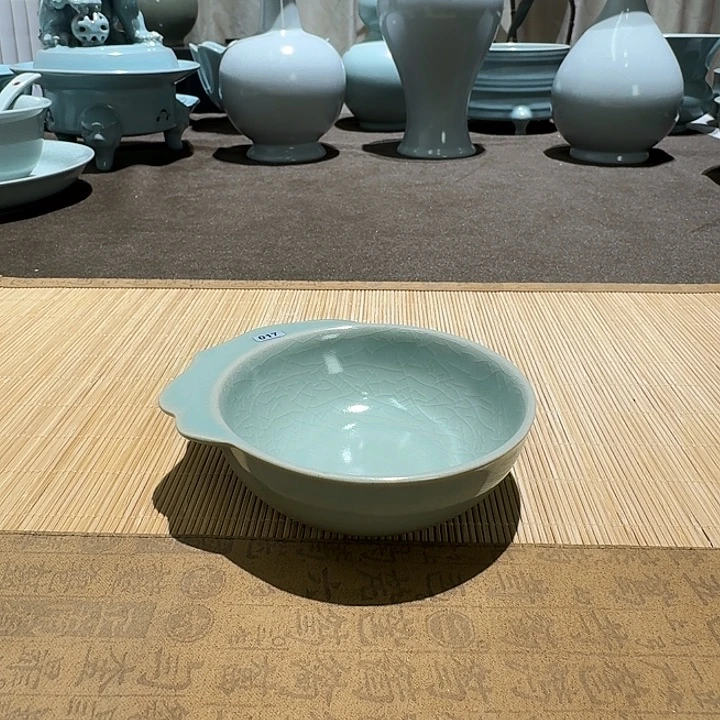 陶摆件全手工，羽觞杯