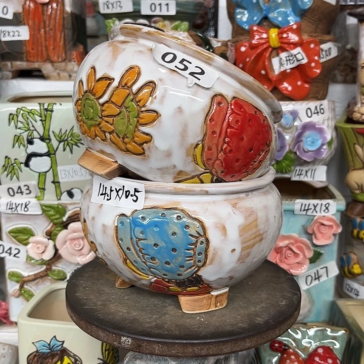 紫砂花盆粗陶材质多肉花盆