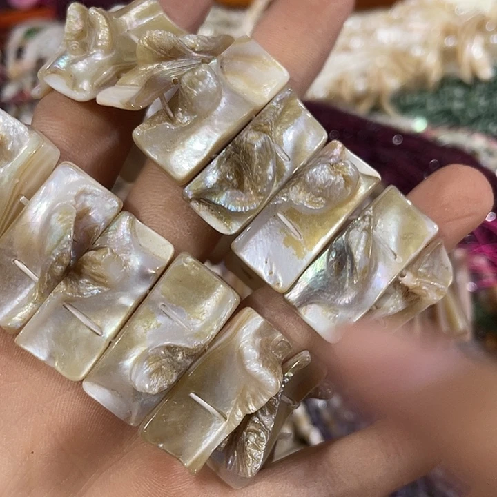 玛瑙/玉髓合金珠宝半成品3个企鹅贝巴洛克手排