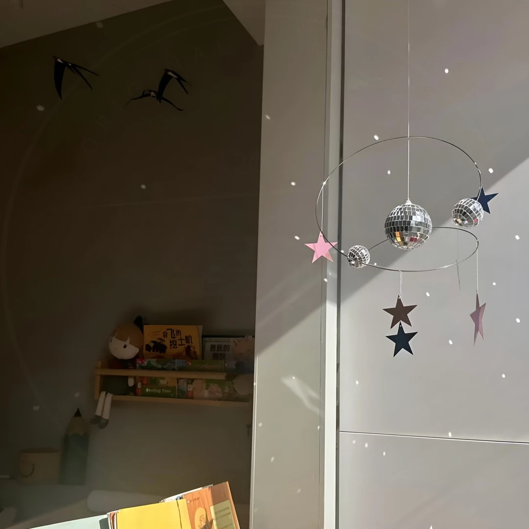 手工DIY材料包星星夜空反光挂饰礼物阳光捕手迪斯科星球平衡吊xy