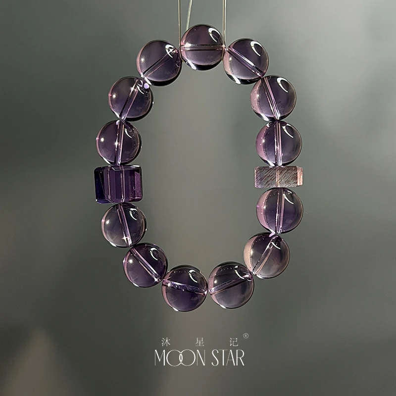 【紫嫣】净体巴西紫水晶搭配紫超7方糖