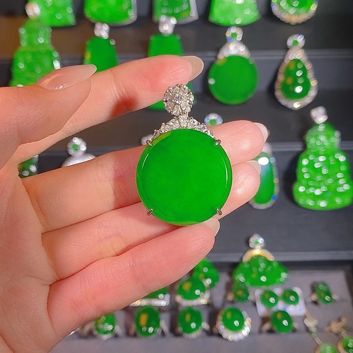 翡翠银S925镶嵌颈饰