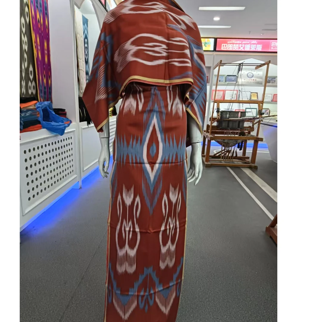 يىپەك ئەتلەس/خان ئەتلەس布料/真丝不褪色巴郎赞艾德莱斯丝绸布料