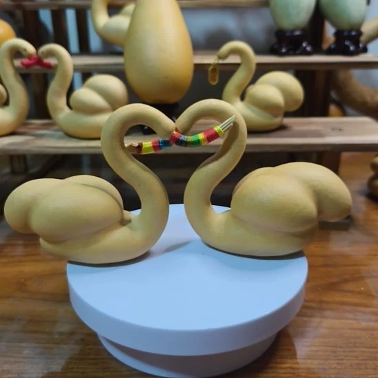 小***徐葫芦天鹅葫芦摆件家居客厅装饰品
