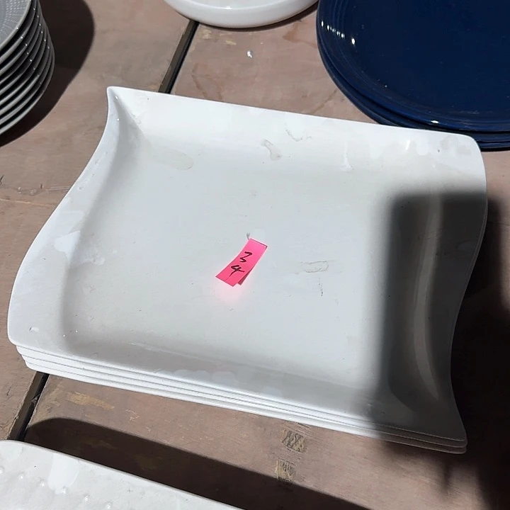 瓷长方形 异型鱼盘 2 个