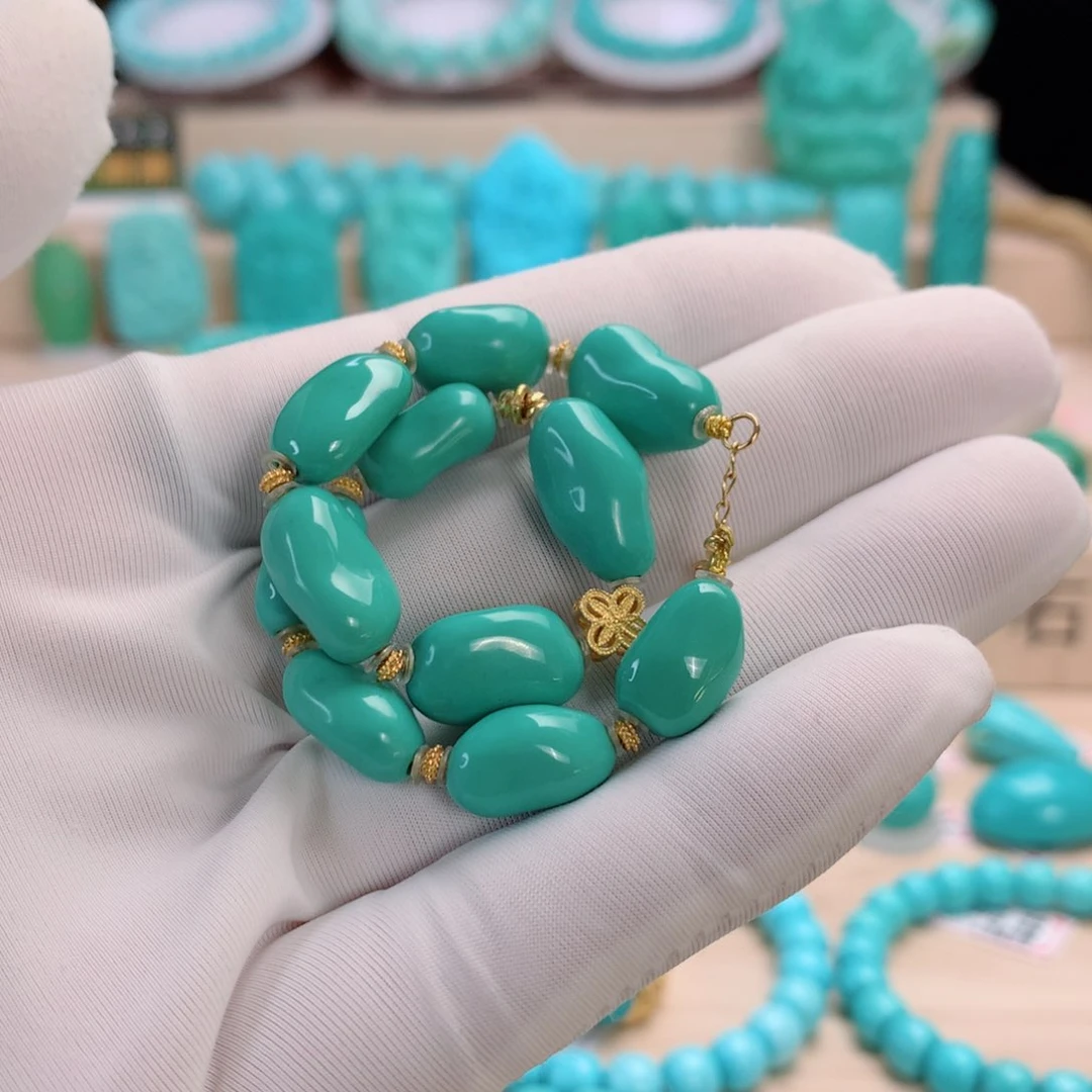 绿松石挂件18K金镶嵌星**律