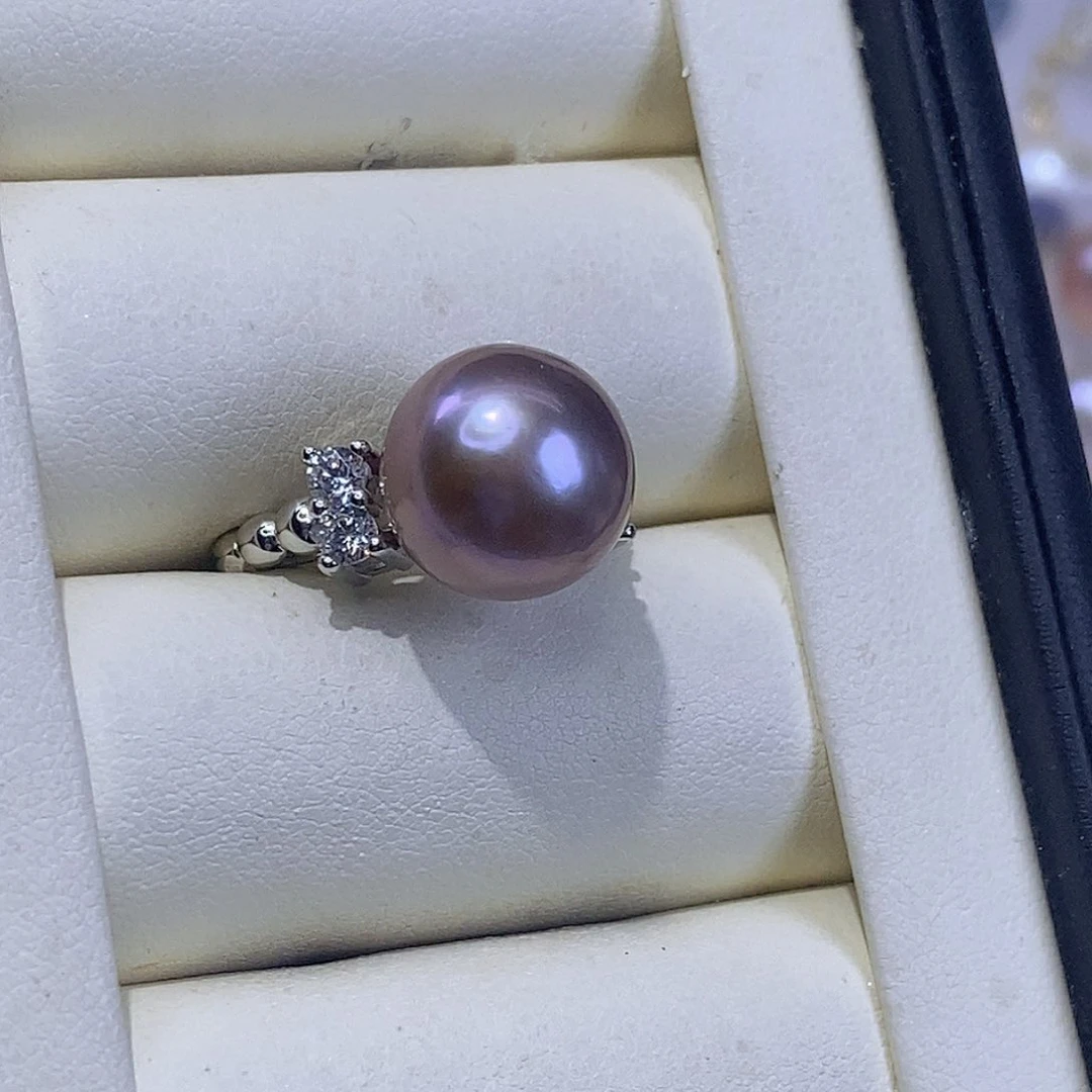 戒指银S925镶嵌淡水珍珠媚****）