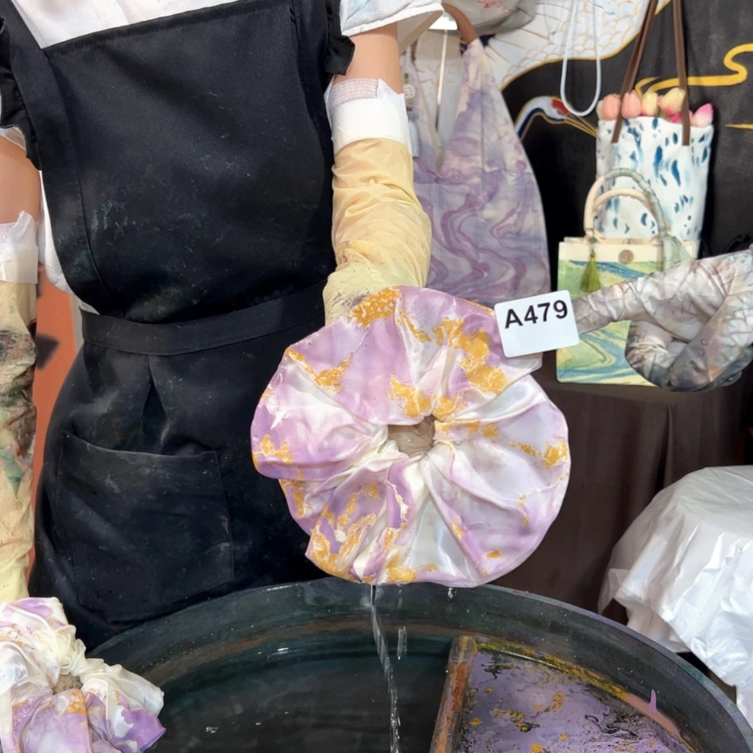 479紫璎珞圆饼发圈手作