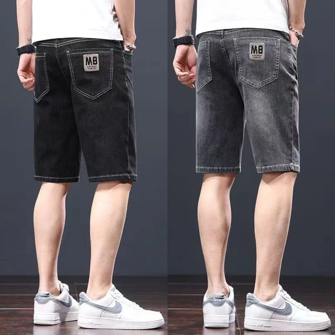 2025夏季男士牛仔五分短裤薄款潮流休闲弹力宽松直筒显高潮牌中裤