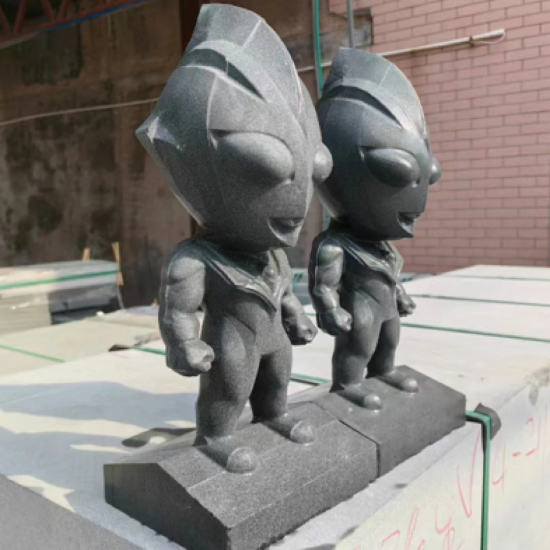 奥特曼兄弟 天然青石雕刻加工