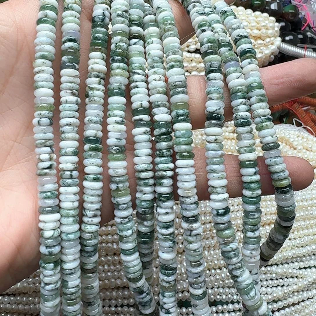 玛瑙/玉髓合金珠宝半成品一条6mm水草算盘