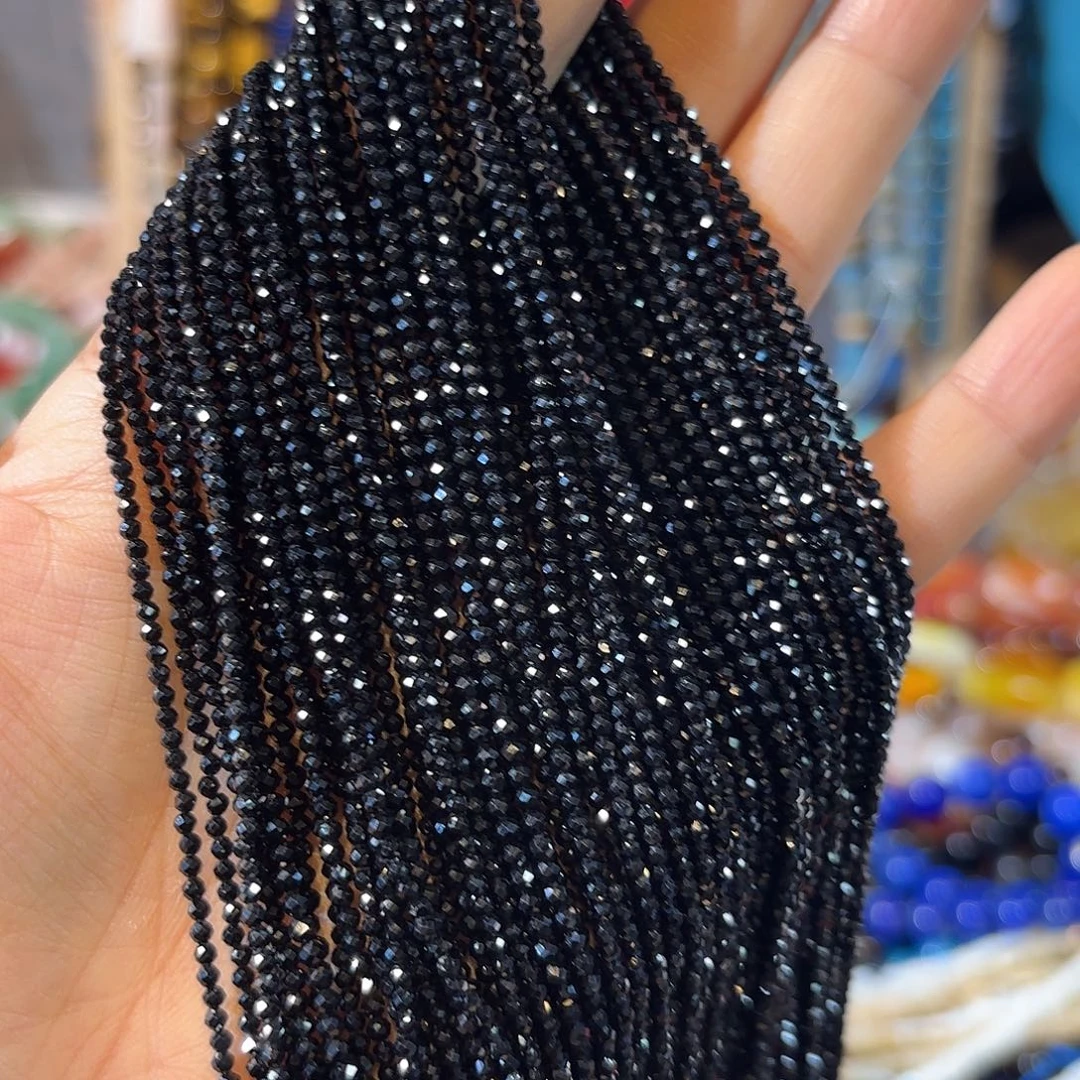 玛瑙/玉髓合金珠宝半成品黑尖晶2个