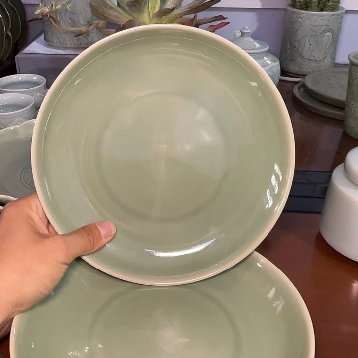 瓷微瑕素面盘 2 只