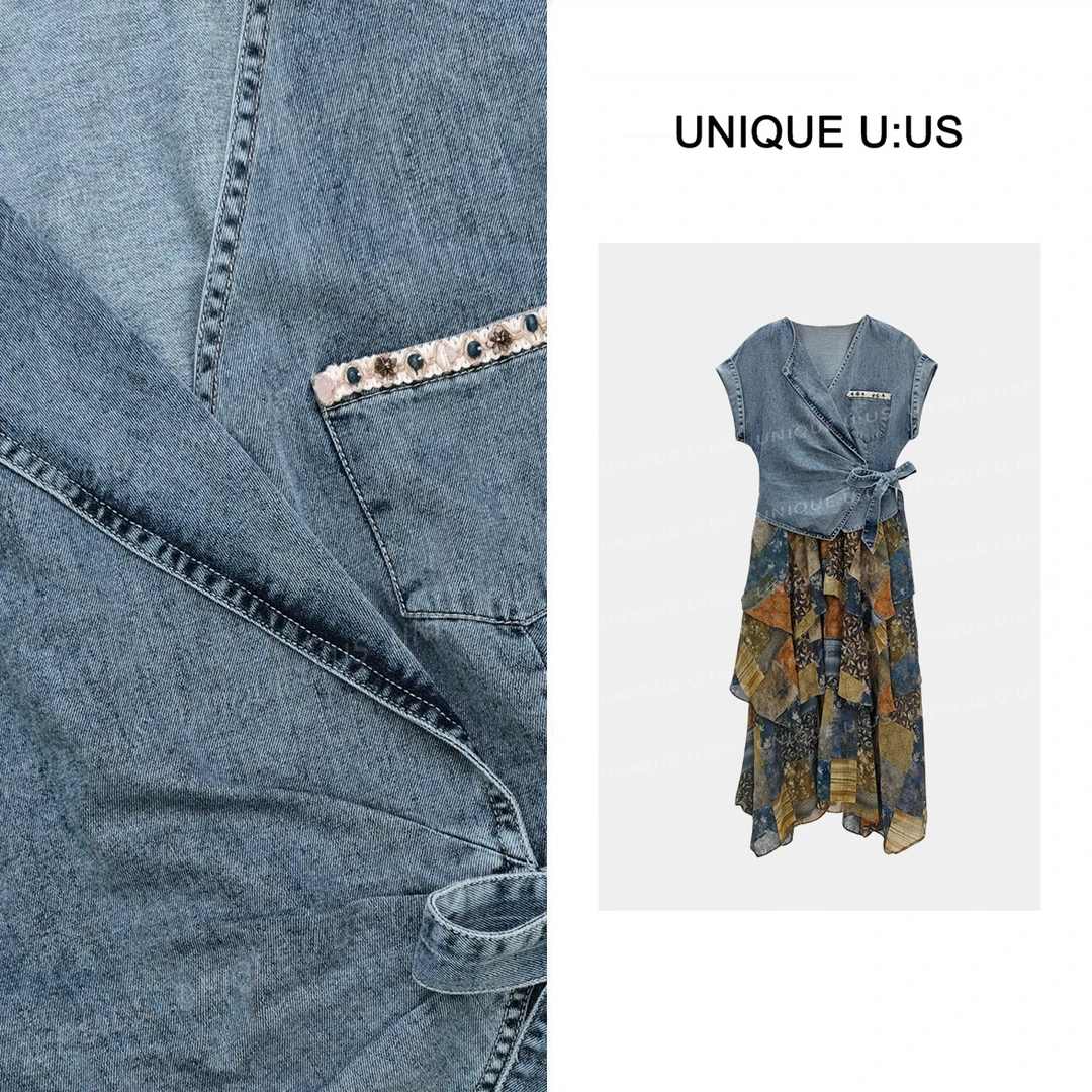 【TangTang·Studio】月下轻纱法式拼色百搭显瘦女装连衣裙-251626