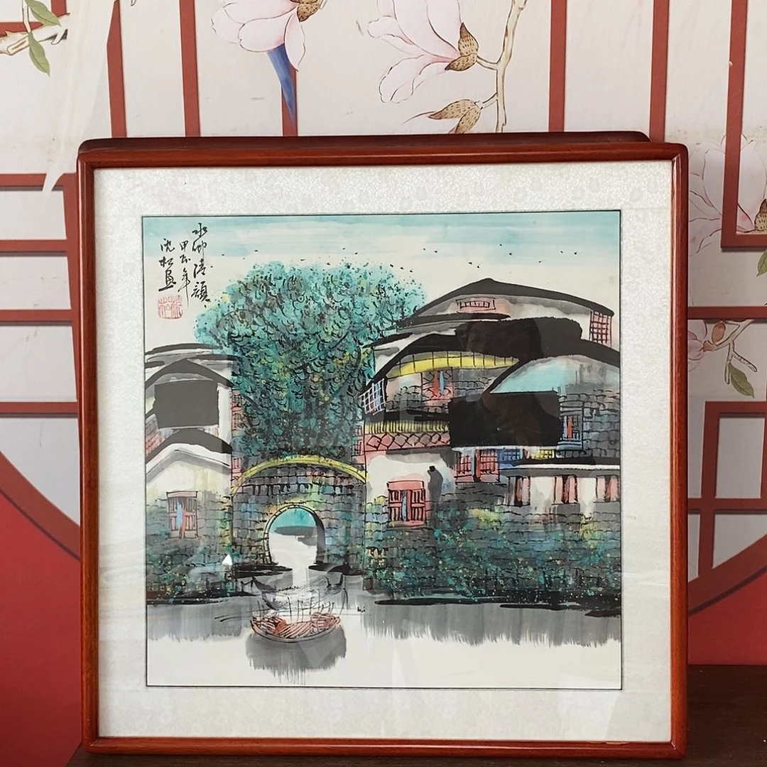 国画带框尺寸62✖️62手绘包邮