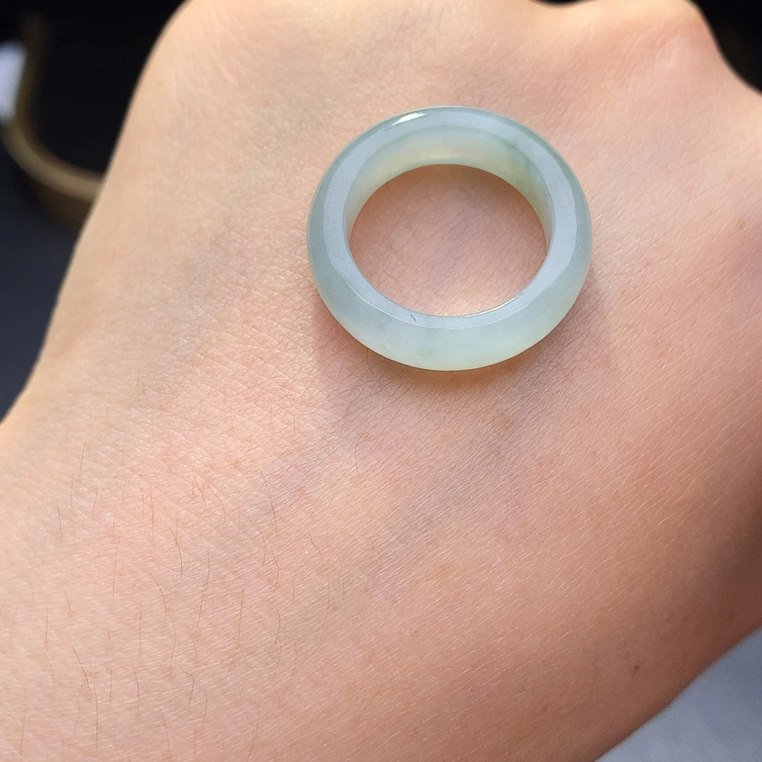 翡翠未镶嵌挂件天然缅甸翡翠Ａ货戒圈14.5号