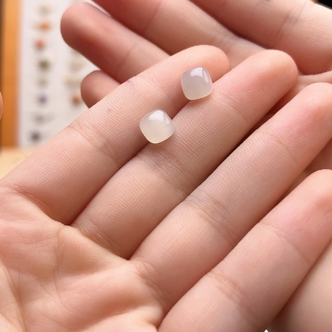 银S925镶嵌和田玉耳饰