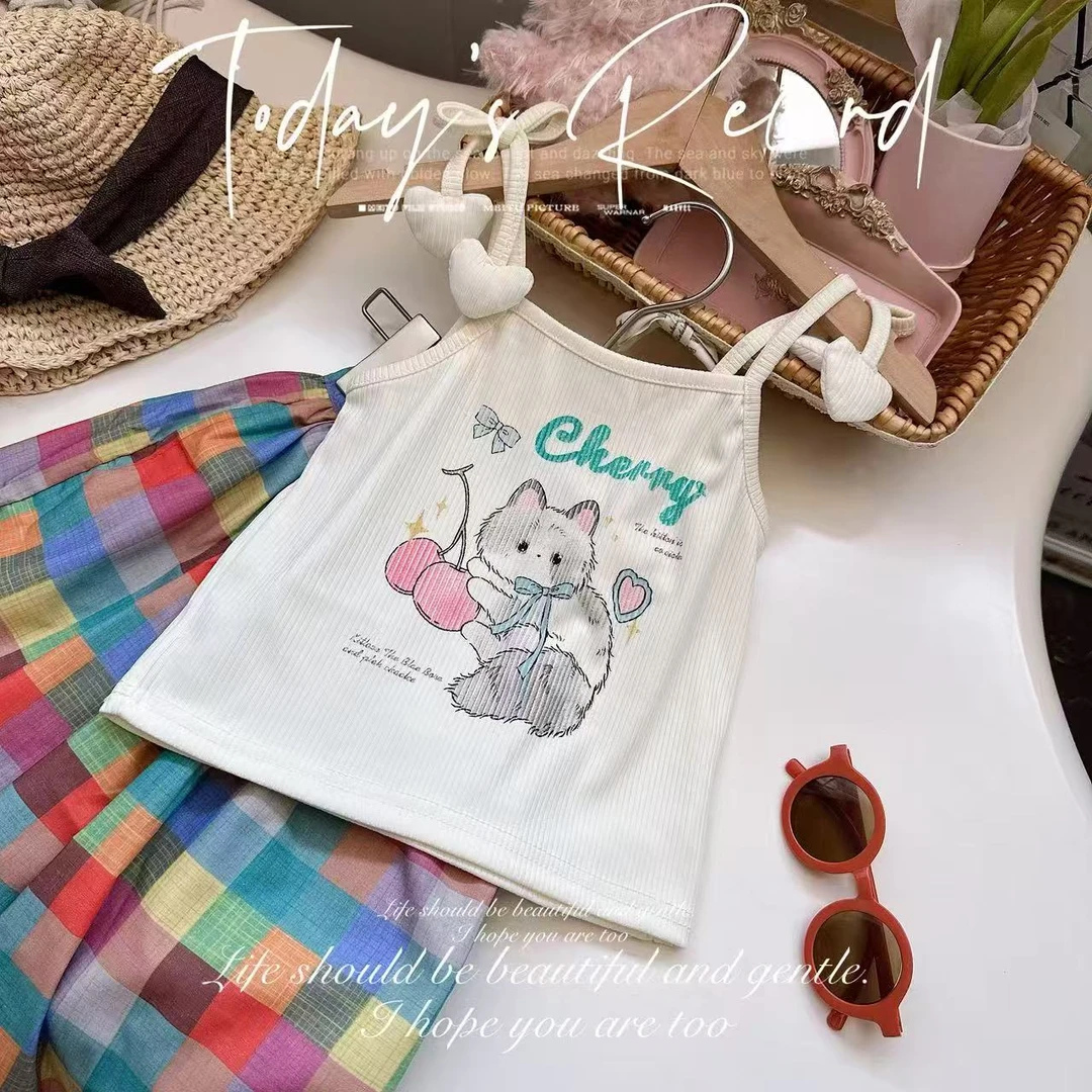 33431 女童夏季螺纹棉小吊带 NO退换