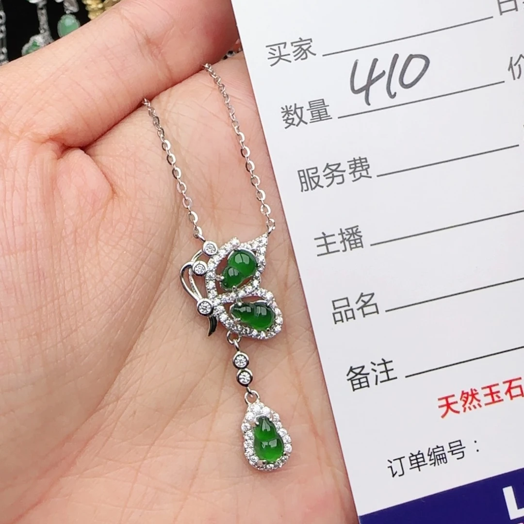 翡翠戒指银S925镶嵌w