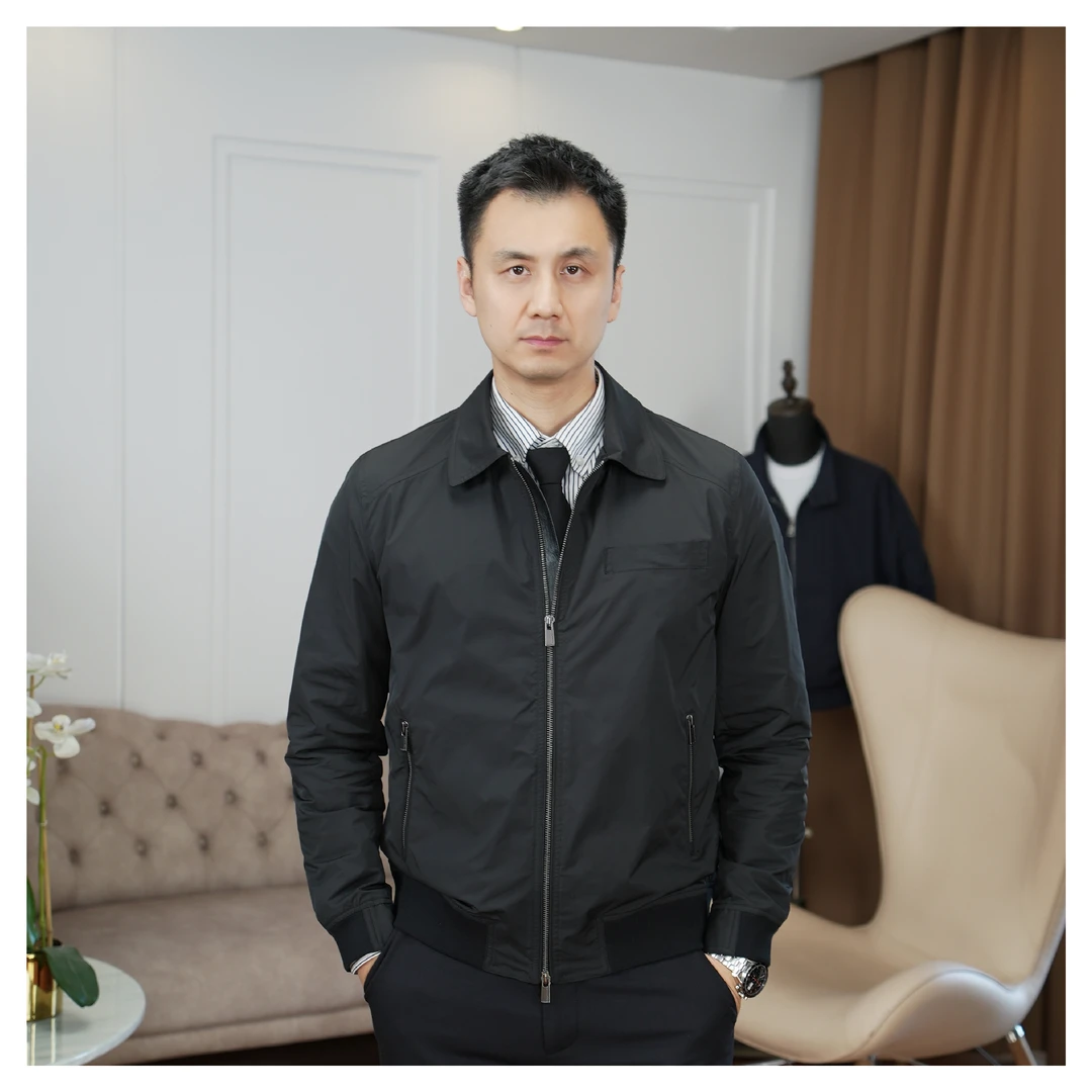 秋季新款男士翻领拼皮三防夹克户外休闲梭织防风外套 PP25516