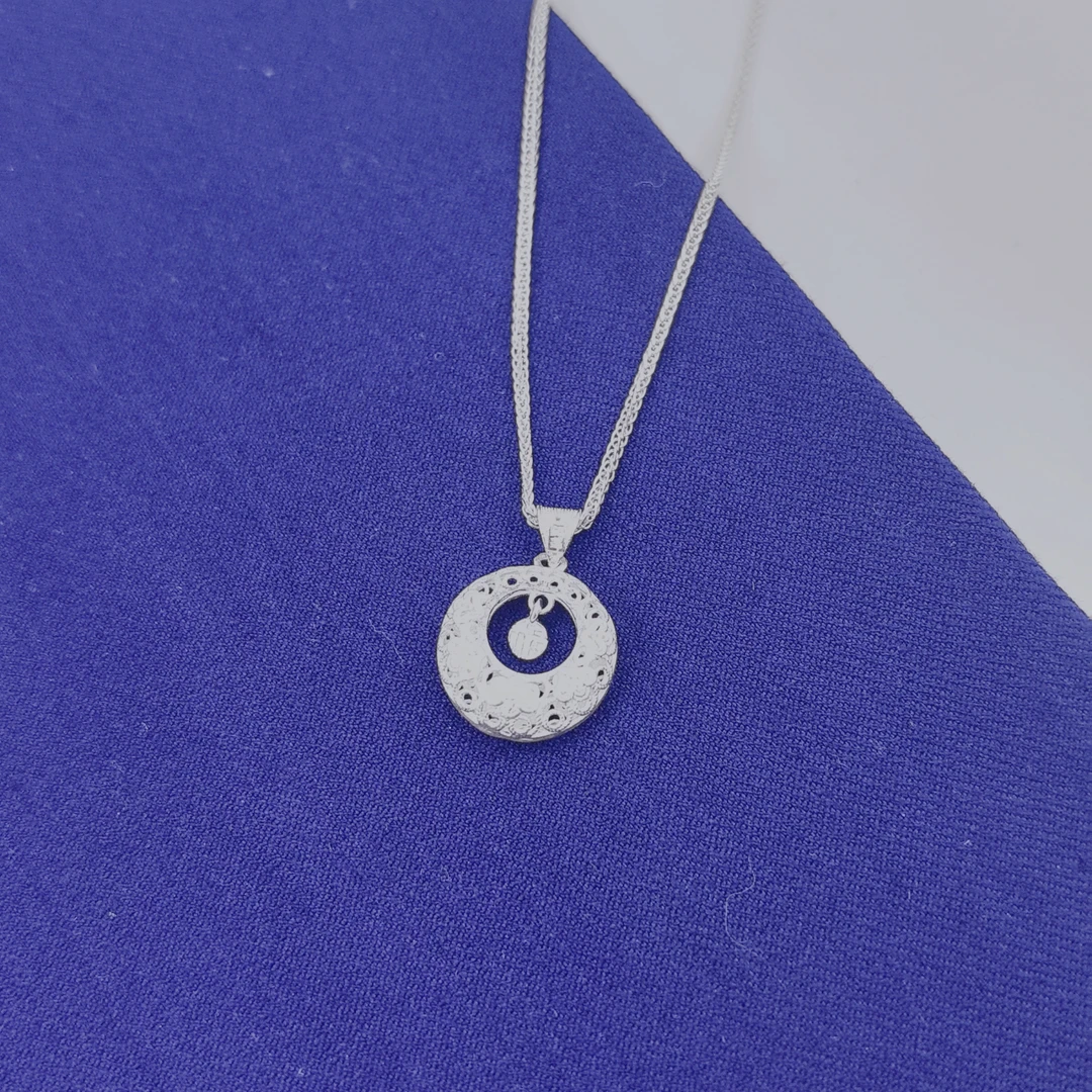 坠链均足银 贵人银都 福字项链足银纯银项链坠子套装