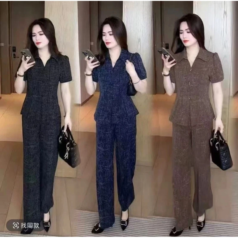 （运费补贴）休闲风时尚套装韩版减龄网红休闲宽松显瘦夏季阔腿裤